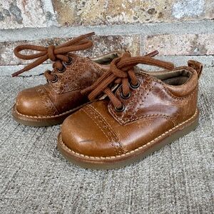 BabyGap Cognac Brown Leather Oxford Baby Toddler Boy Classic Dress Shoes